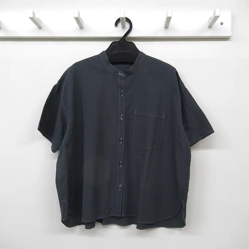 ina 配色ステッチブラウス/CH(LGY)13 【日本製】